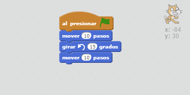 Pequeño programa en Scratch